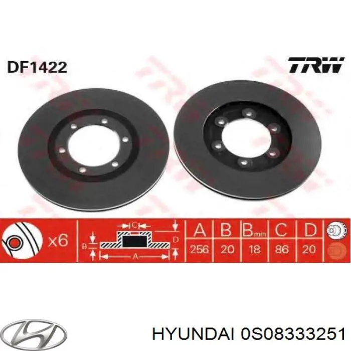 Compre 0S08333251 Hyundai/Kia Disco do freio dianteiro