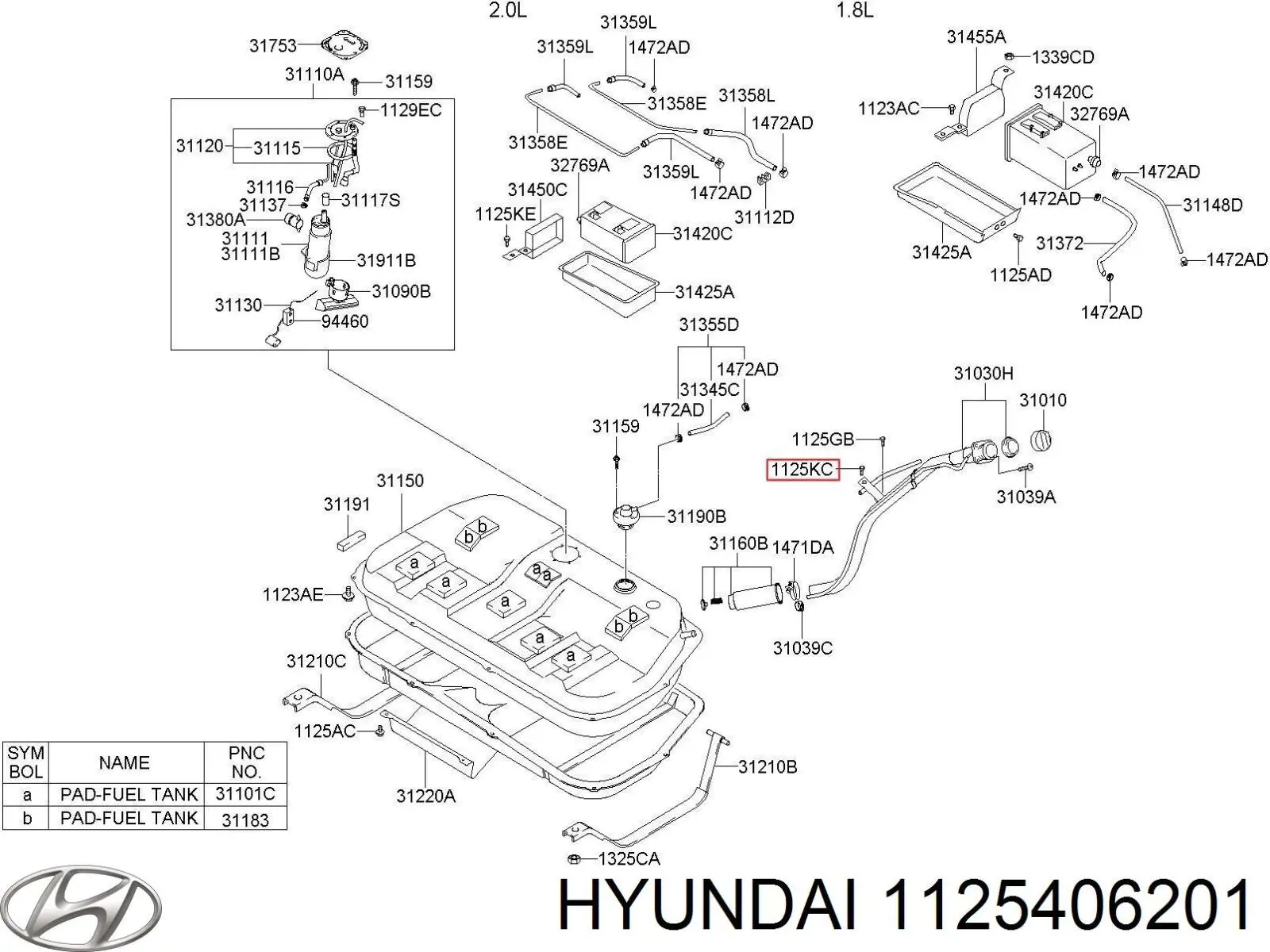 Compre 1130006201 Hyundai/Kia Parafuso (porca) de fixação