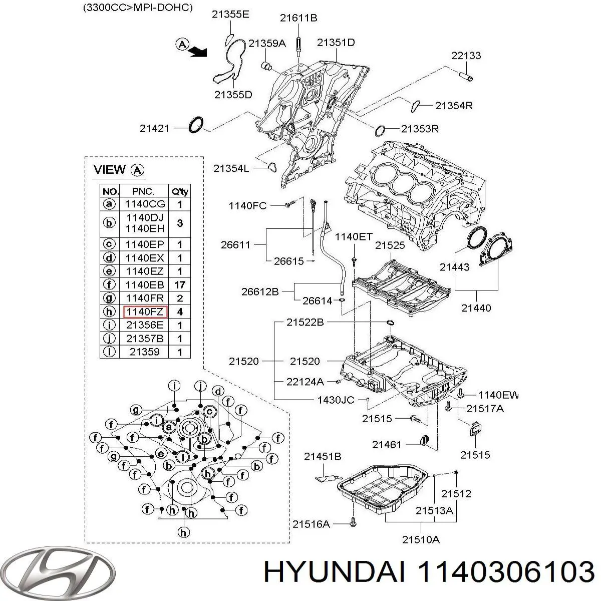  Hyundai/Kia 1140306103 preço, a partir de  