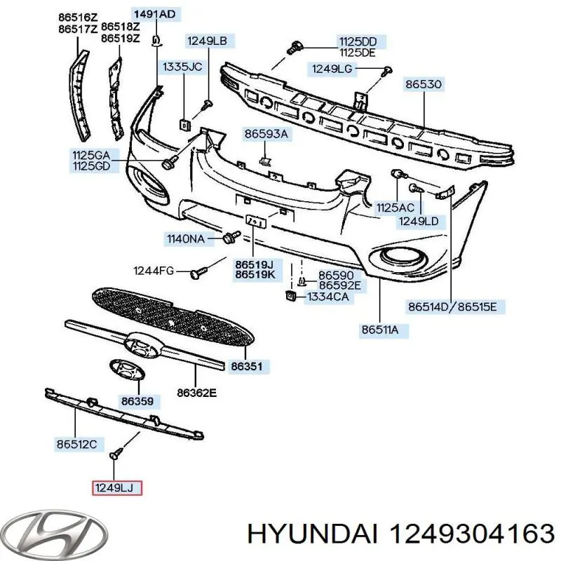  Hyundai/Kia 1249304163 preço, a partir de 0,52 USD