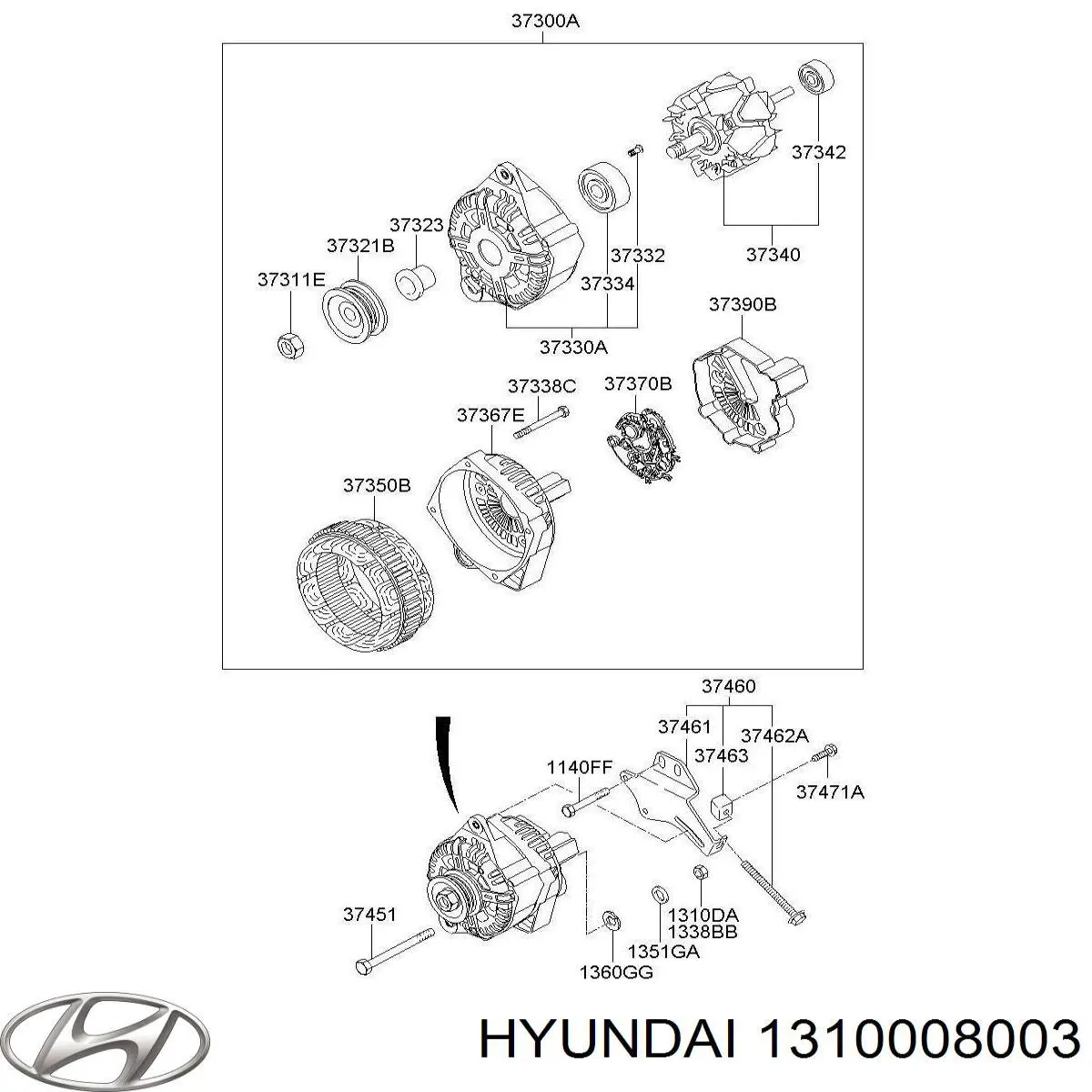  Hyundai/Kia 1310008007B preço, a partir de  