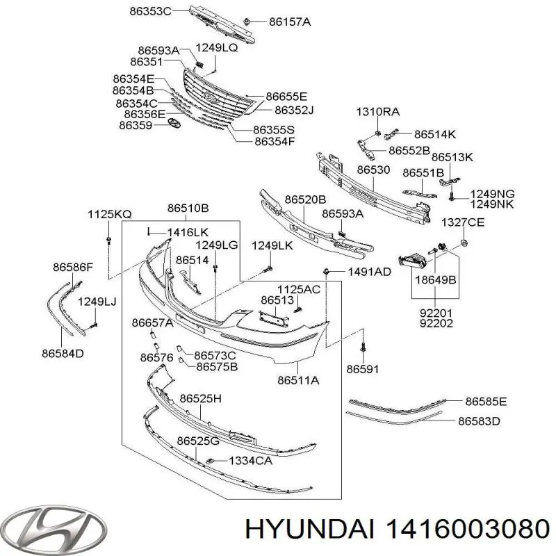  Hyundai/Kia 1416003080 preço, a partir de  