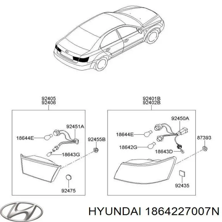 Compre 1864227007N Hyundai/Kia Lâmpada