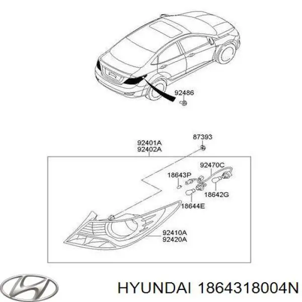 Compre 1864318004N Hyundai/Kia Lâmpada