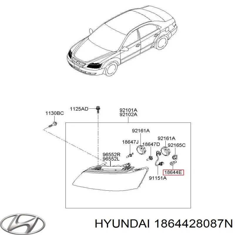1864428087N Hyundai/Kia Lâmpada