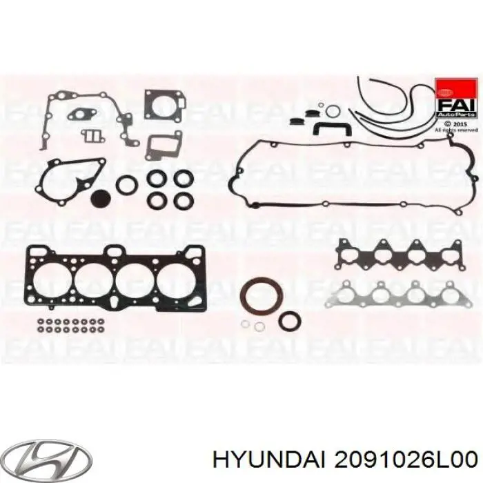 2091026L00 Hyundai/Kia Kit de vedantes de motor completo