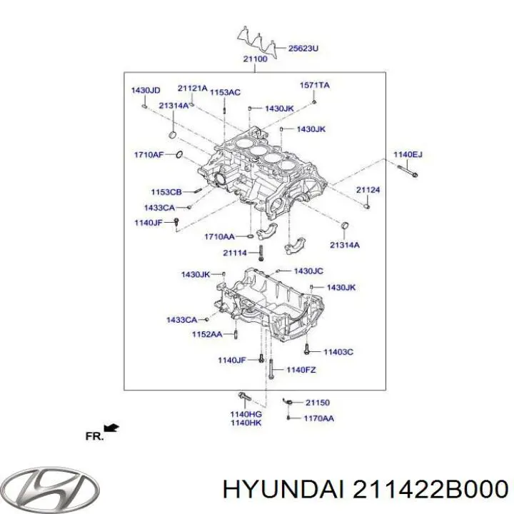 Compre 211422B000 Hyundai/Kia Vedante de cabeça de motor (CBC)