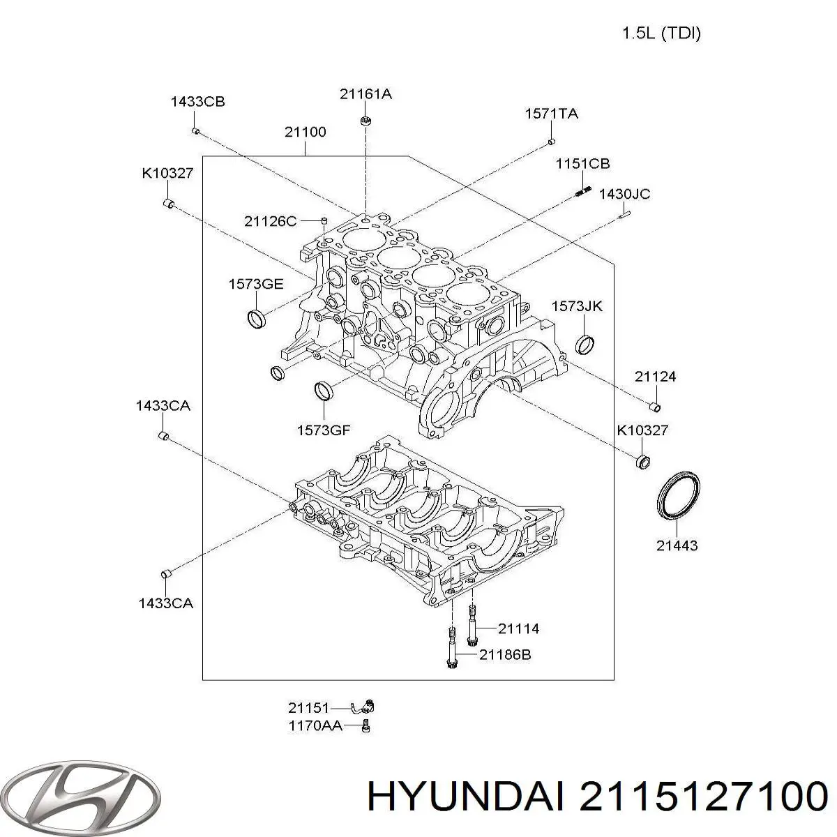 2115127100 Hyundai/Kia Injetor de óleo