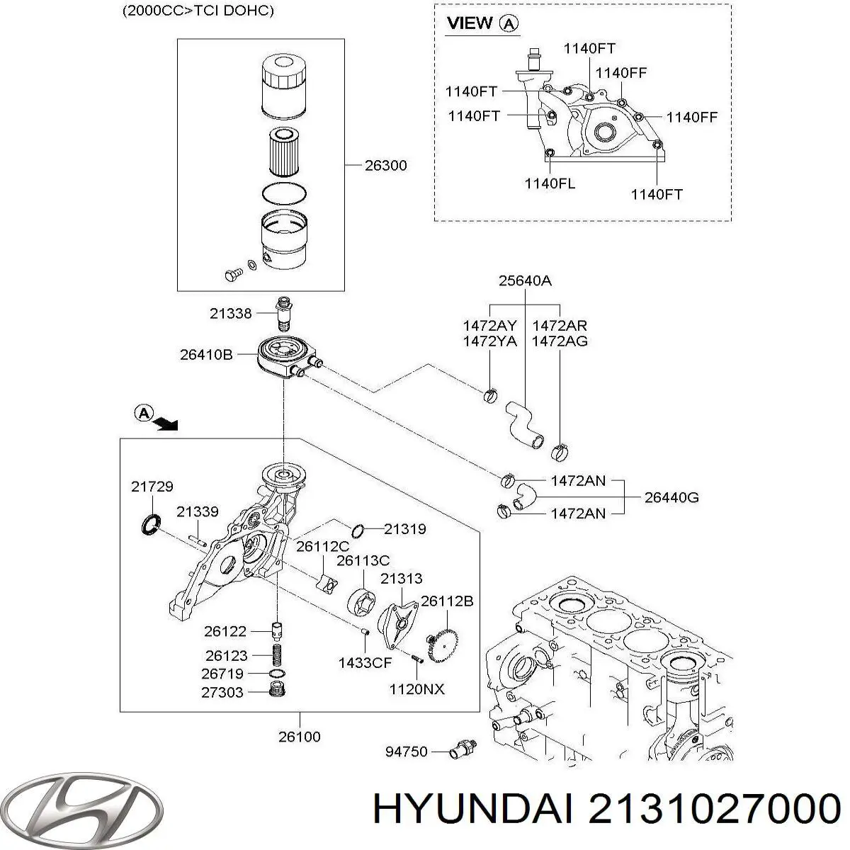 Bomba de óleo Hyundai/Kia 2131027000 preço, a partir de 173,66 USD