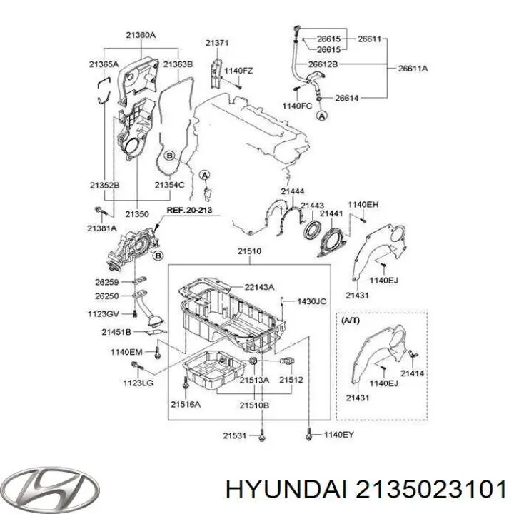 Proteção inferior da correia do mecanismo de distribuição de gás Hyundai/Kia 2135023101 preço, a partir de 70,99 USD