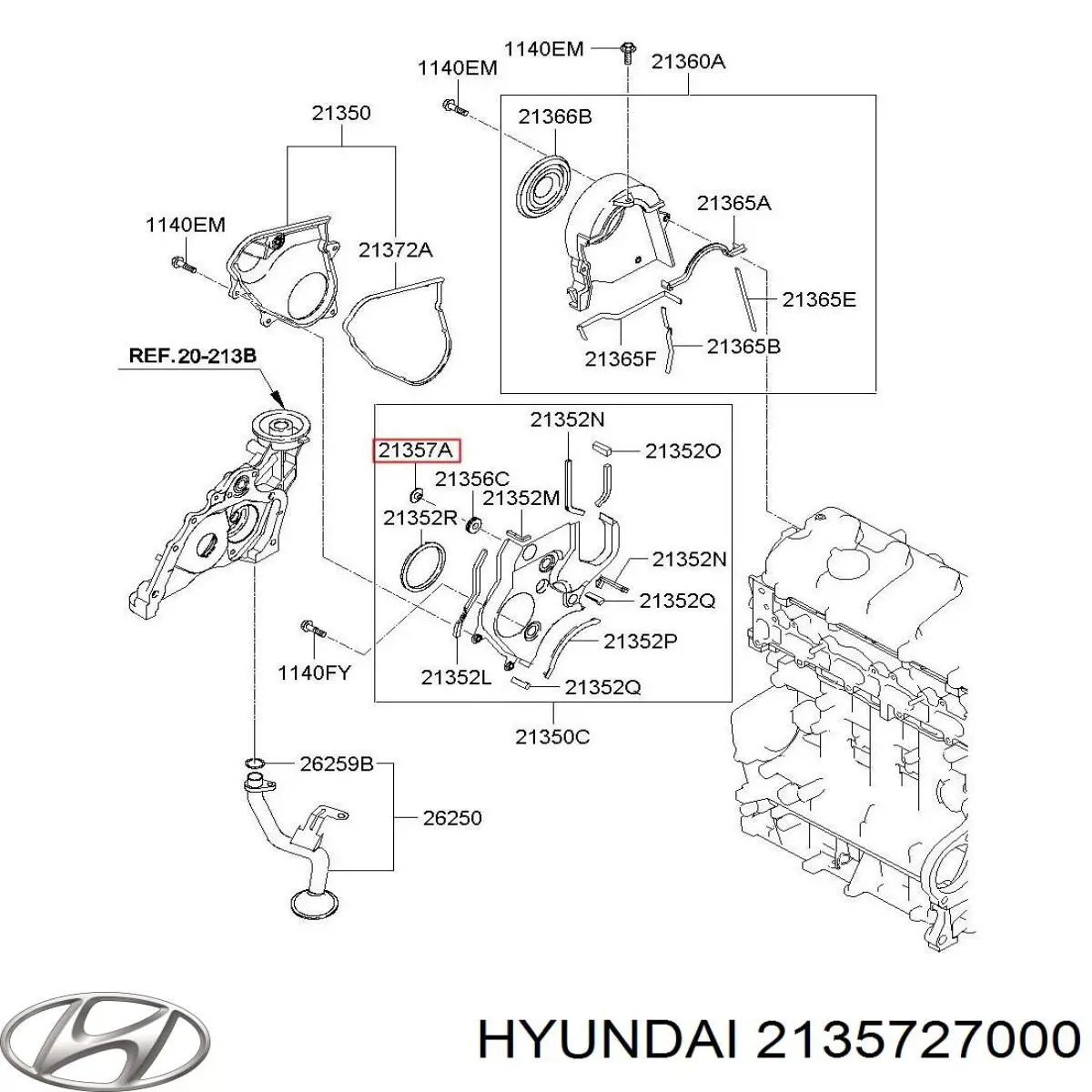  Hyundai/Kia 2135727000 preço, a partir de 2,80 USD