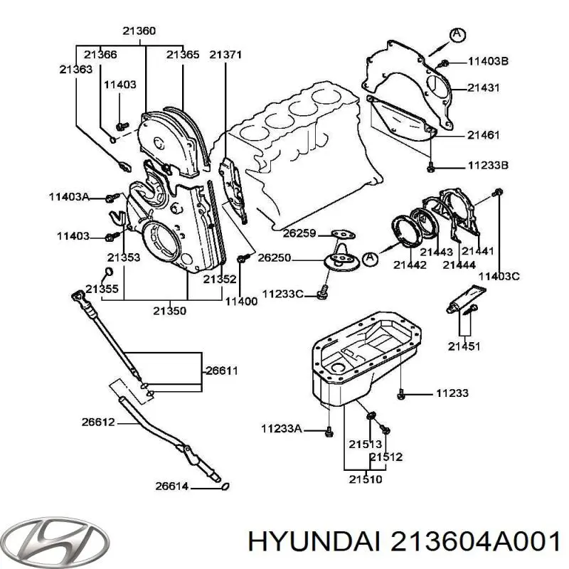 Proteção superior da correia do mecanismo de distribuição de gás Hyundai/Kia 213604A001 preço, a partir de 181,00 USD