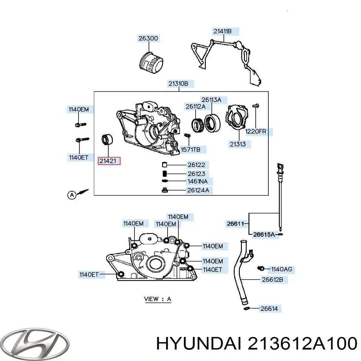Compre 213612A100 Hyundai/Kia Vedação dianteira de cambota de motor