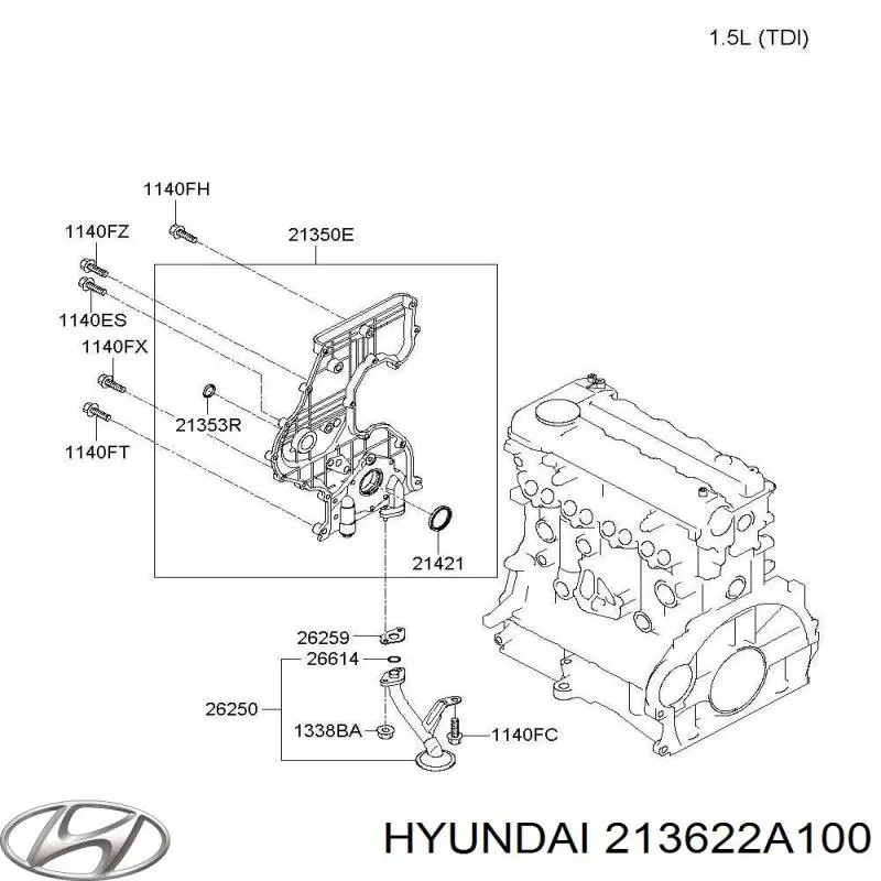 213622A100 Hyundai/Kia Anel de vedação da guia de sonda do nível de óleo de motor