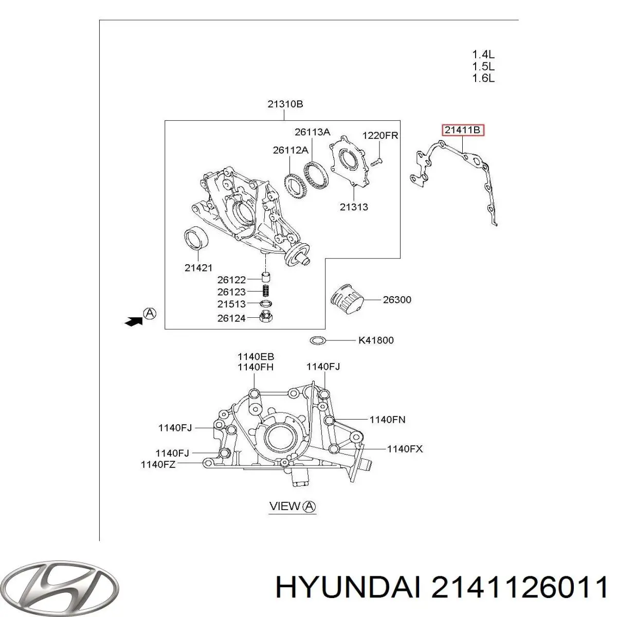 Vedante de bomba de óleo Hyundai/Kia 2141126011 preço, a partir de 3,55 USD