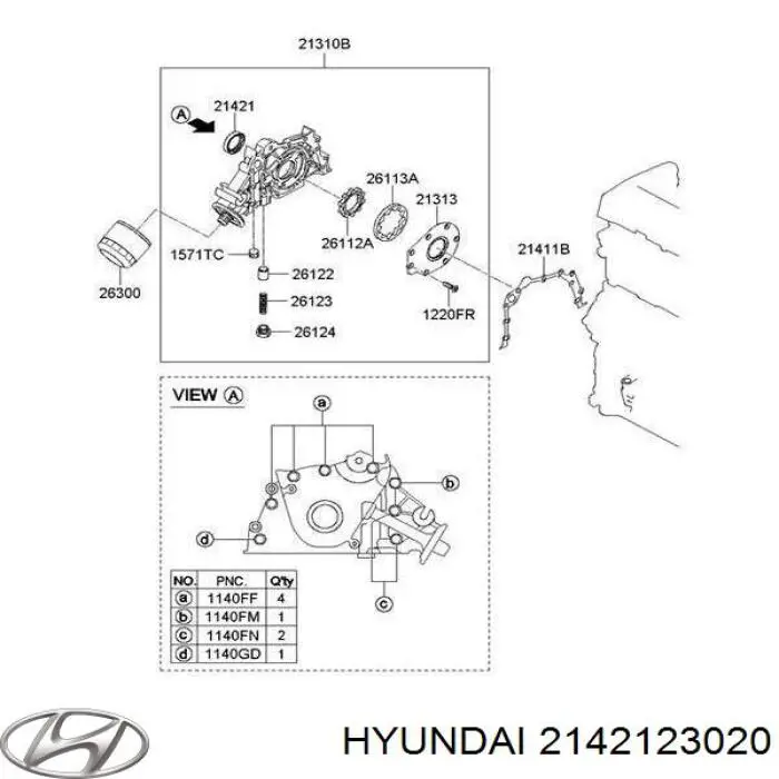 Vedação dianteira de cambota de motor Hyundai/Kia 2142123020 preço, a partir de 6,82 USD