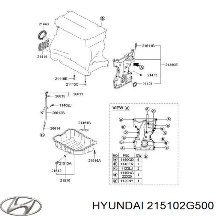 Panela de óleo de cárter do motor Hyundai/Kia 215102G500 preço, a partir de 82,14 USD