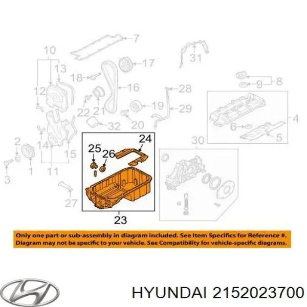 Compre 2152023700 Hyundai/Kia Panela de óleo de cárter do motor