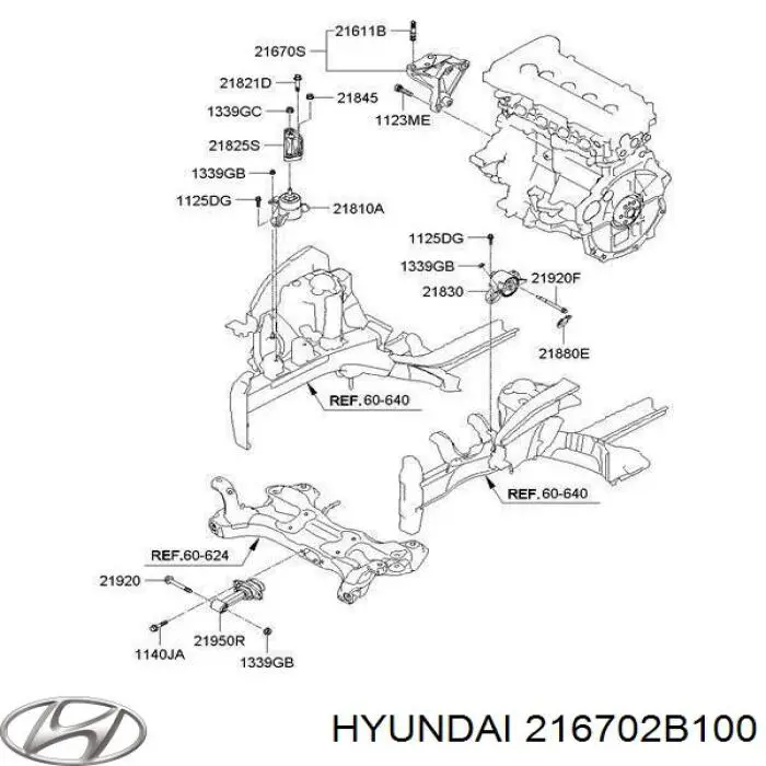 Consola de coxim (apoio) direita de motor Hyundai/Kia 216702B100 preço, a partir de 81,79 USD