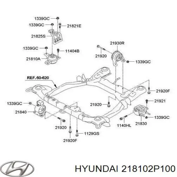 Coxim (suporte) direito de motor Hyundai/Kia 218102P100 preço, a partir de 73,43 USD