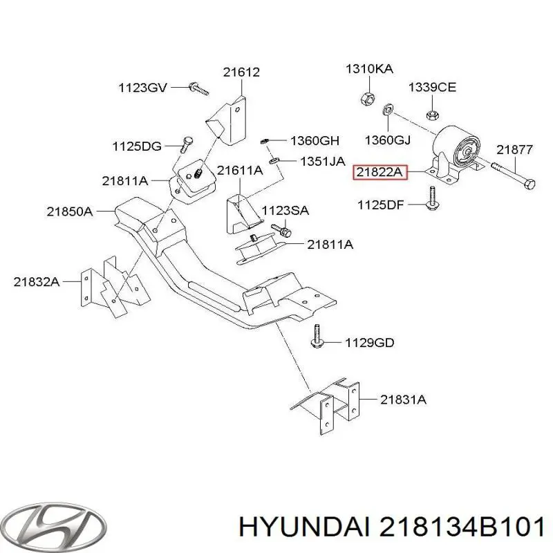 Coxim de transmissão (suporte da caixa de mudança) Hyundai H100  P