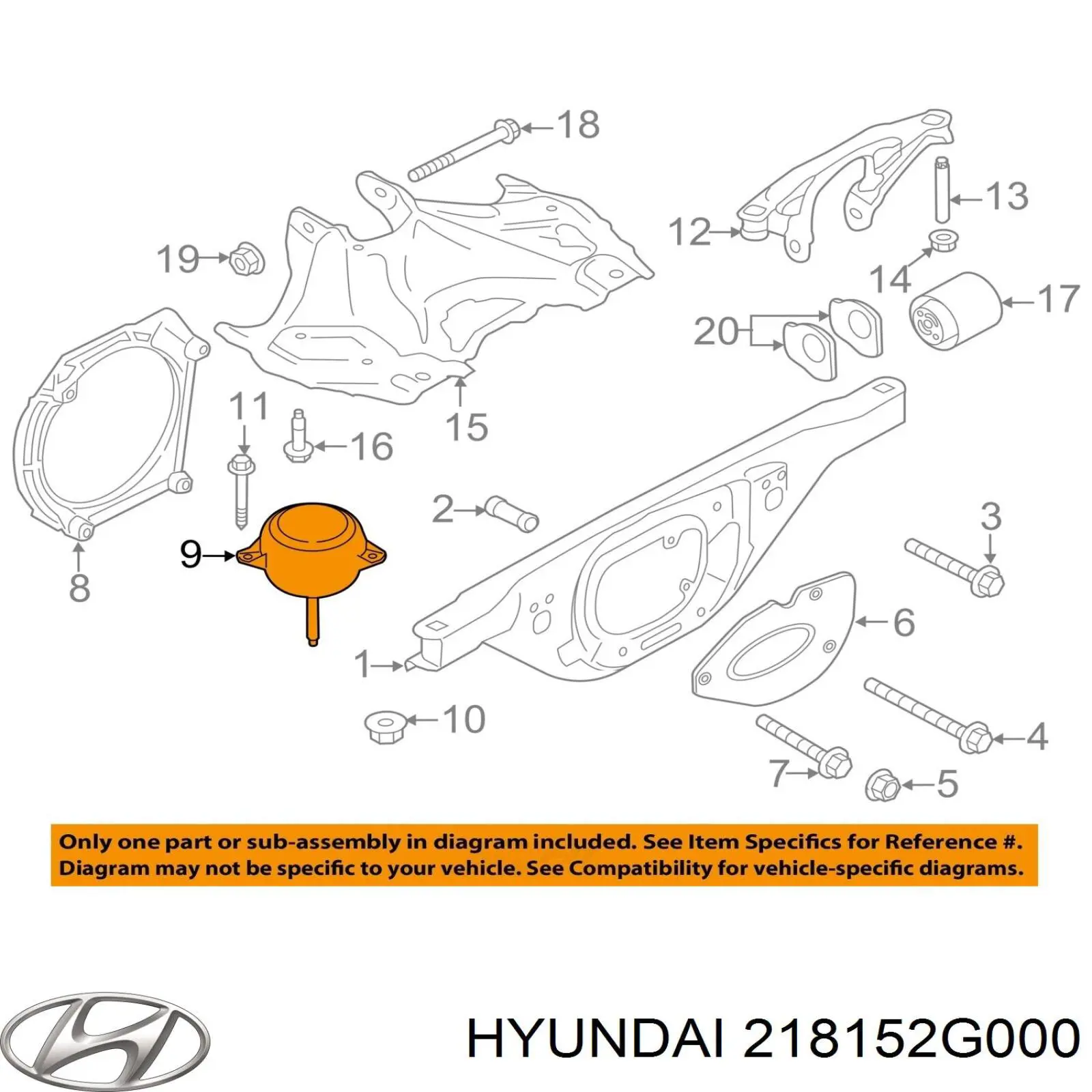 Consola de coxim (apoio) direita de motor Hyundai/Kia 218152G000 preço, a partir de 232,65 USD