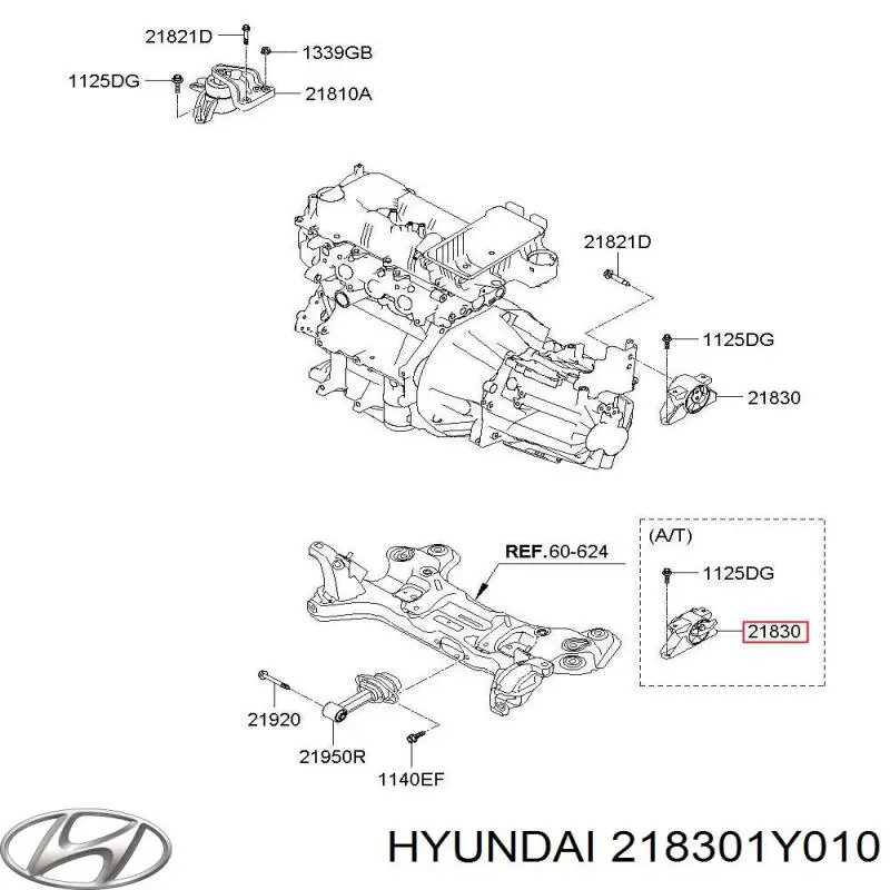 Coxim (suporte) esquerdo de motor Hyundai/Kia 218301Y010 preço, a partir de 55,81 USD