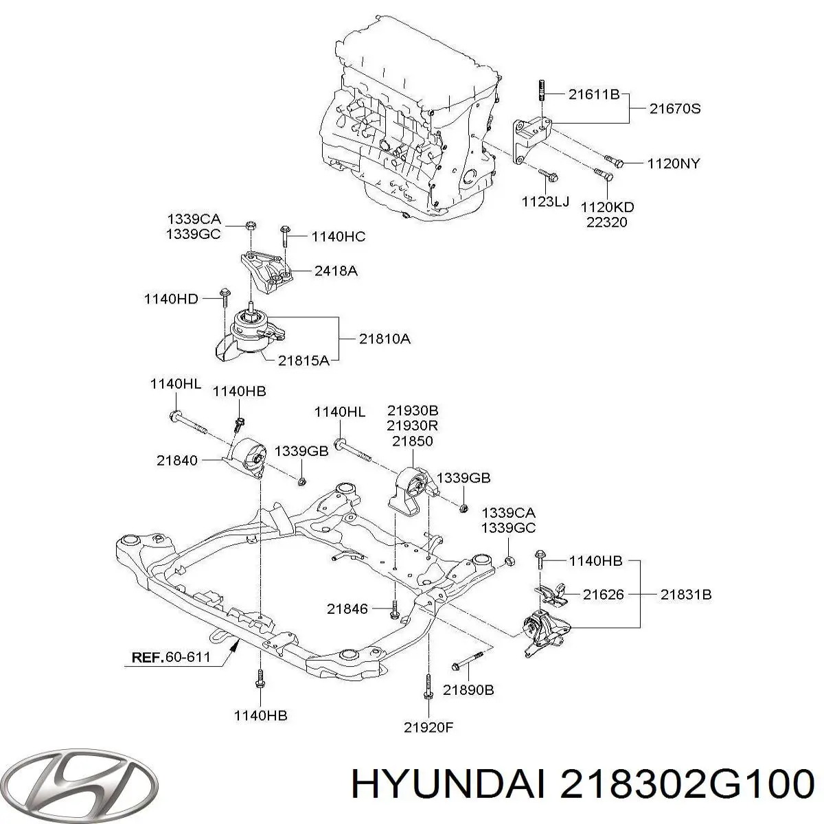 Coxim (suporte) esquerdo de motor Hyundai/Kia 218302G100 preço, a partir de 46,89 USD