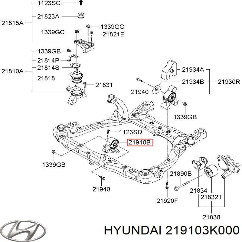 Coxim (suporte) dianteiro de motor Hyundai/Kia 219103K000 preço, a partir de 28,04 USD