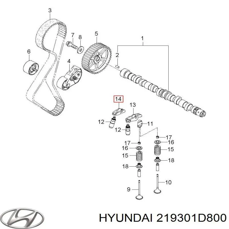 219301D800 Hyundai/Kia Coxim (suporte) traseiro de motor