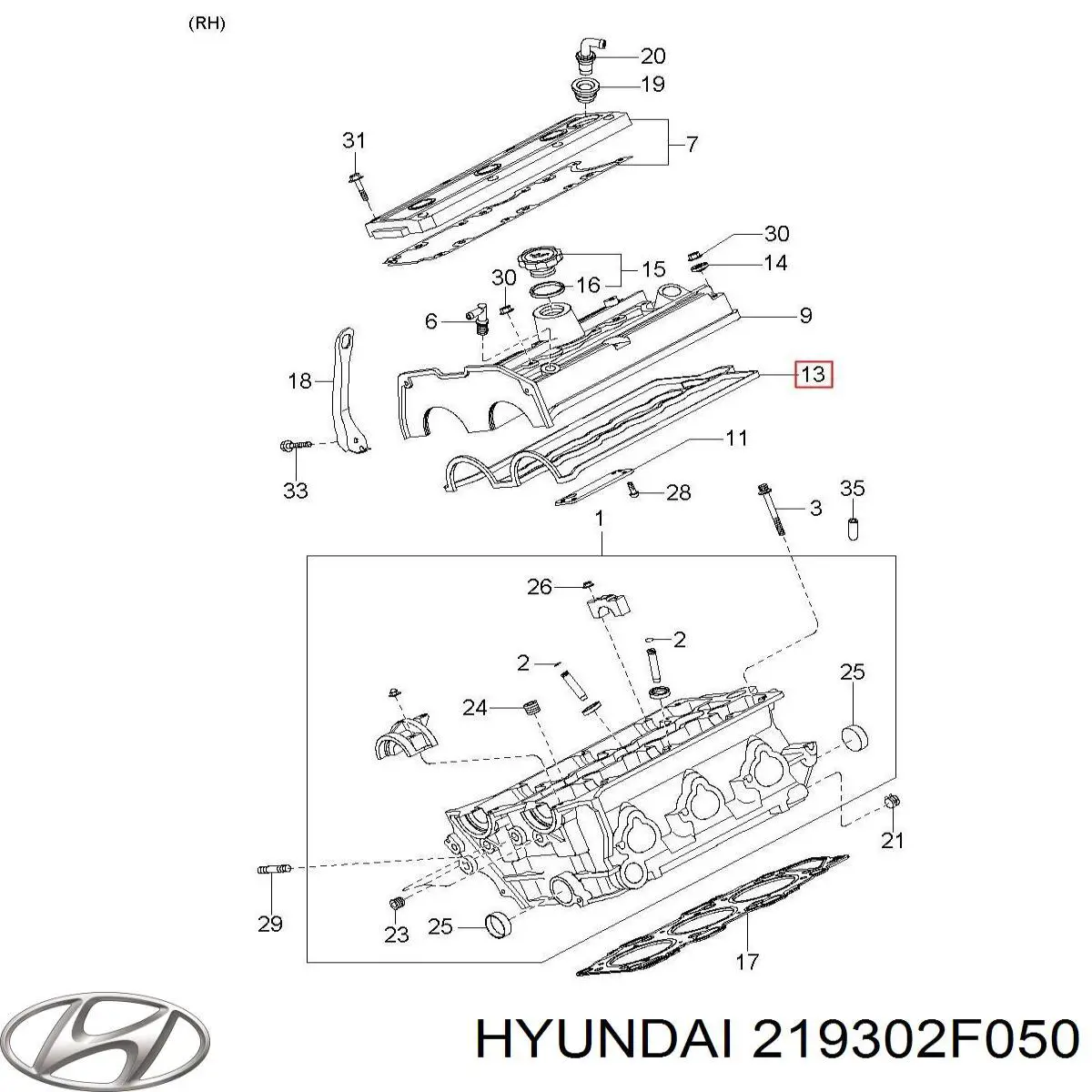 219302F050 Hyundai/Kia Coxim (suporte) traseiro de motor