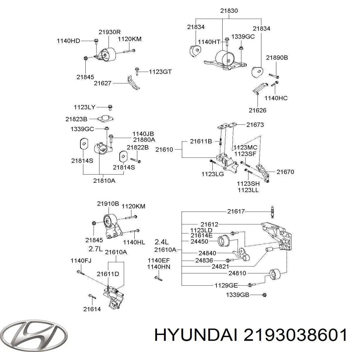 Compre Coxim (suporte) traseiro de motor Hyundai Sonata 4