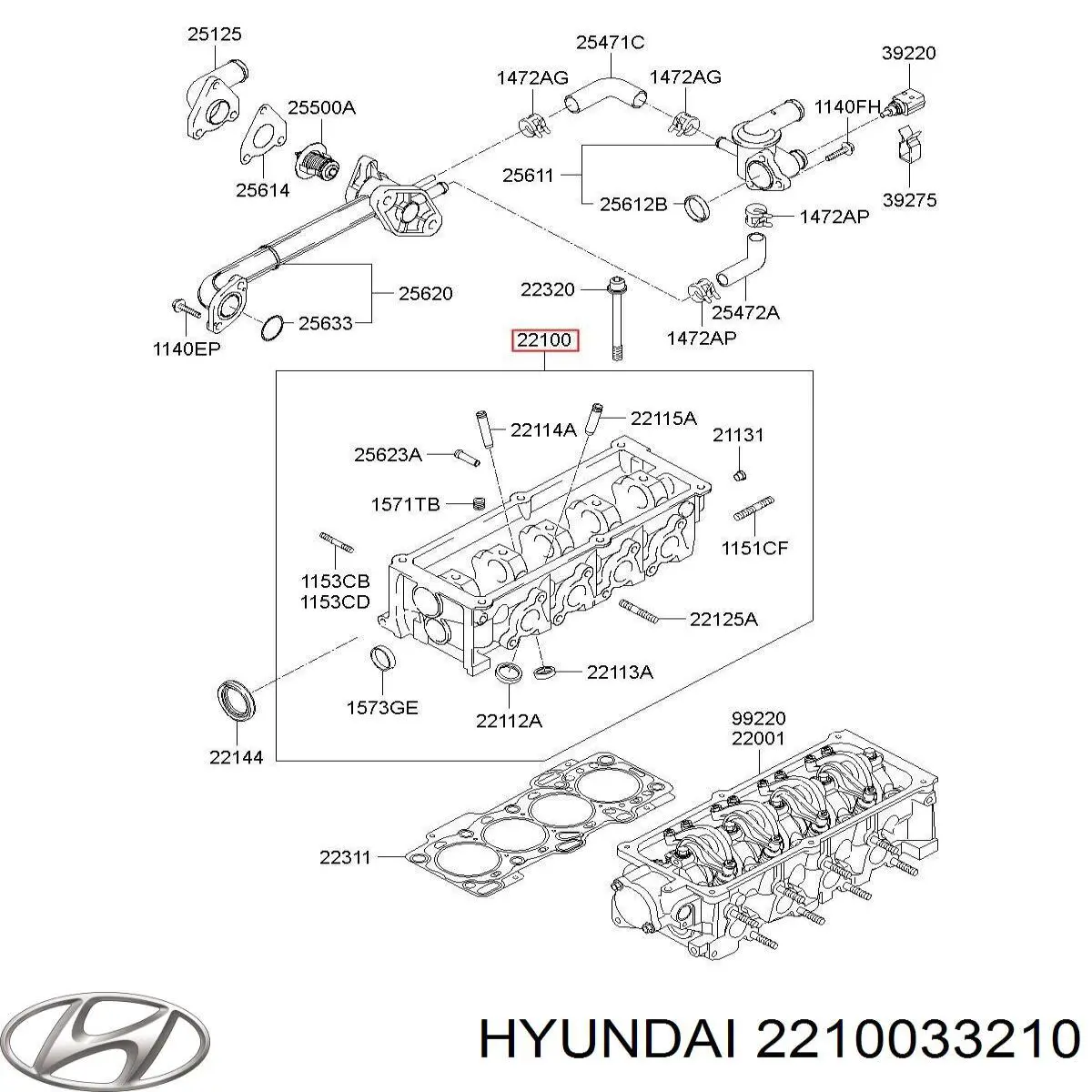 Cabeça de motor (CBC) Hyundai/Kia 2210033210 preço, a partir de 974,22 USD