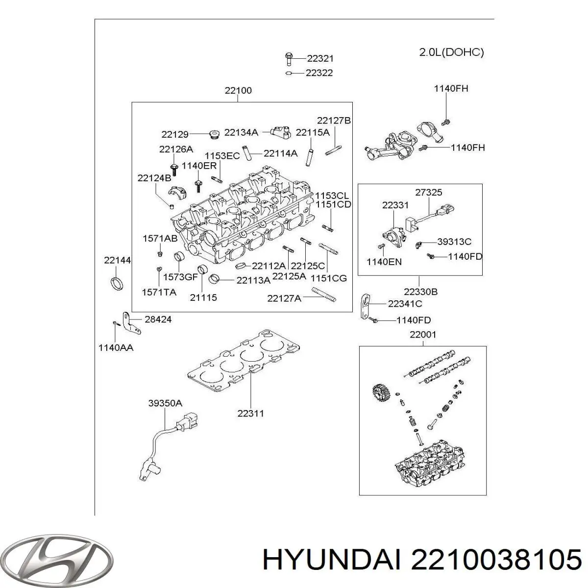 Cabeça de motor (CBC) Hyundai/Kia 2210038105 preço, a partir de 1053,86 EUR