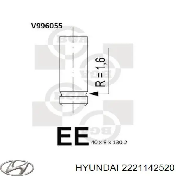 Compre 2221142520 Hyundai/Kia Válvula de admissão