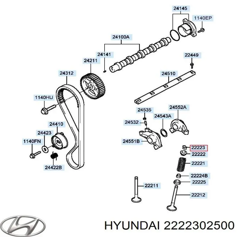 Peça inserida de válvula Hyundai/Kia 2222302500 preço, a partir de 3,11 USD
