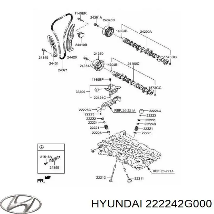 Bucim de válvula (coletor de óleo), admissão/escape Hyundai/Kia 222242G000 preço, a partir de 3,44 USD