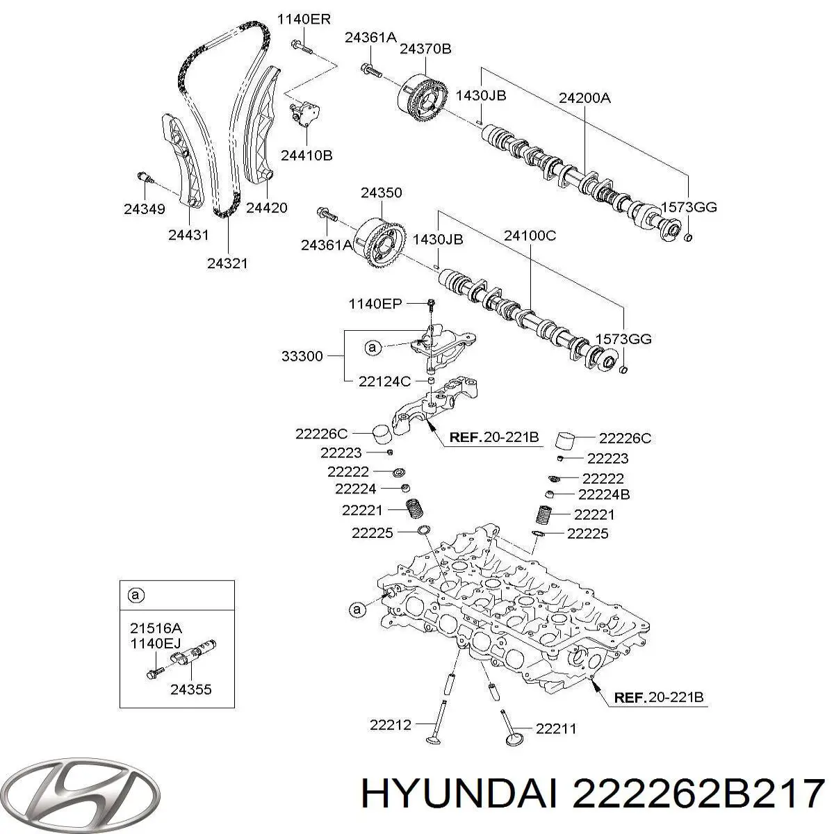 Compensador hidrâulico (empurrador hidrâulico), empurrador de válvulas Hyundai/Kia 222262B217 preço, a partir de 17,95 USD