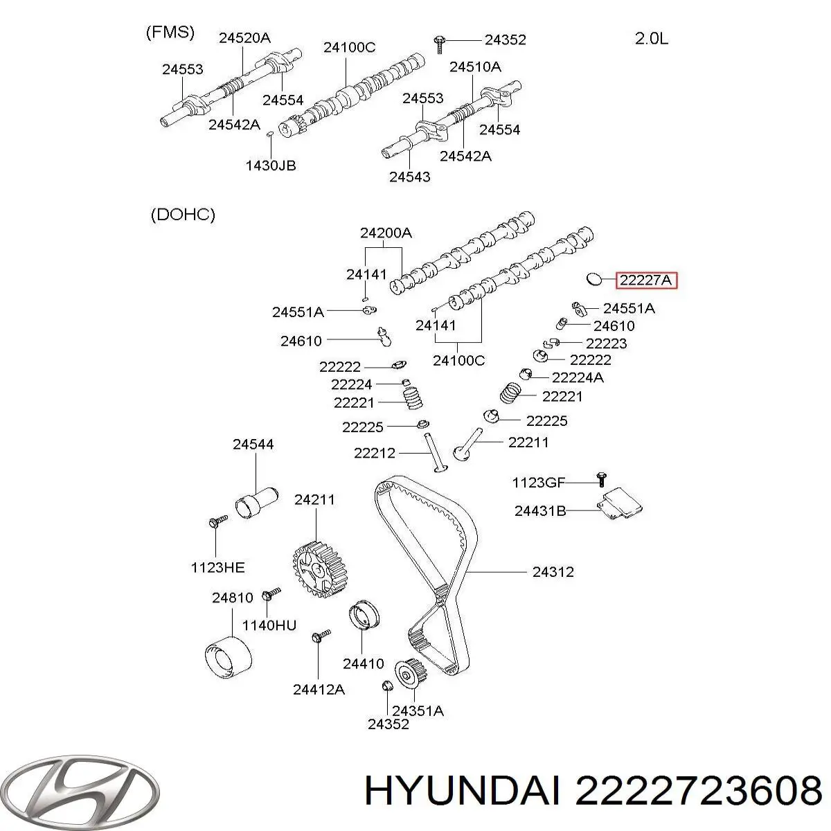 2222723608 Hyundai/Kia Arruela de regulação