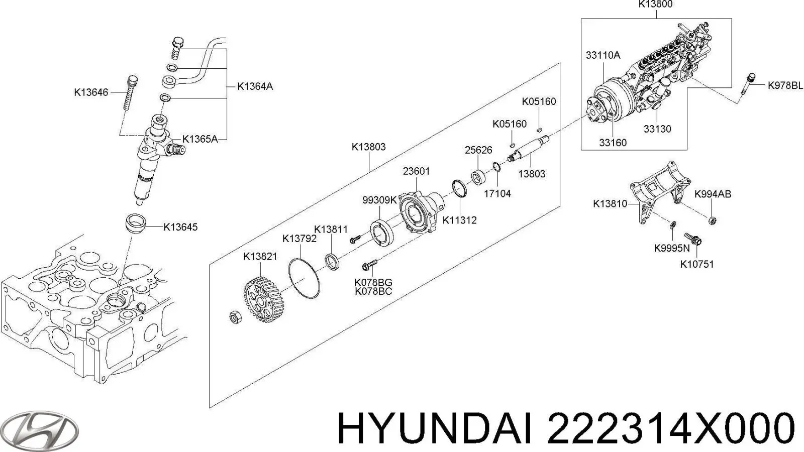 222314X000 Hyundai/Kia Compensador hidrâulico (empurrador hidrâulico), empurrador de válvulas
