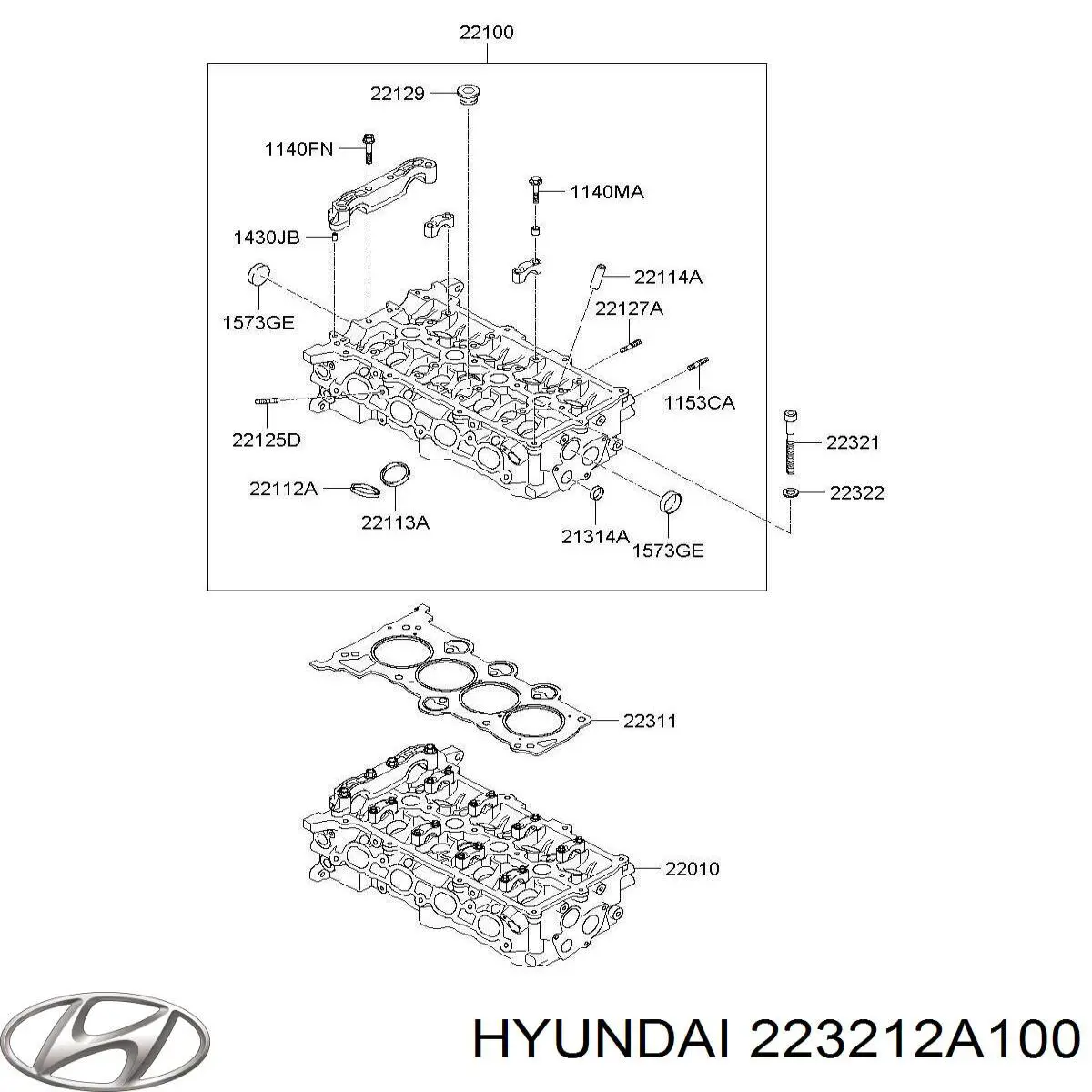 Compre 223212A100 Hyundai/Kia Parafuso de cabeça de motor (CBC)