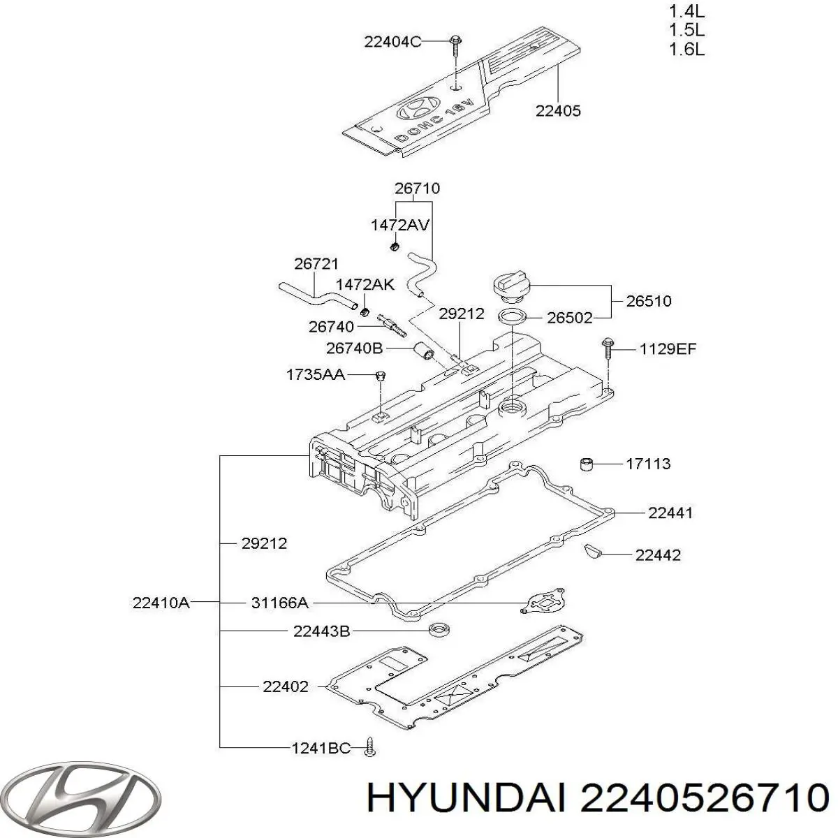 Compre 2240526710 Hyundai/Kia Tampa de motor decorativa
