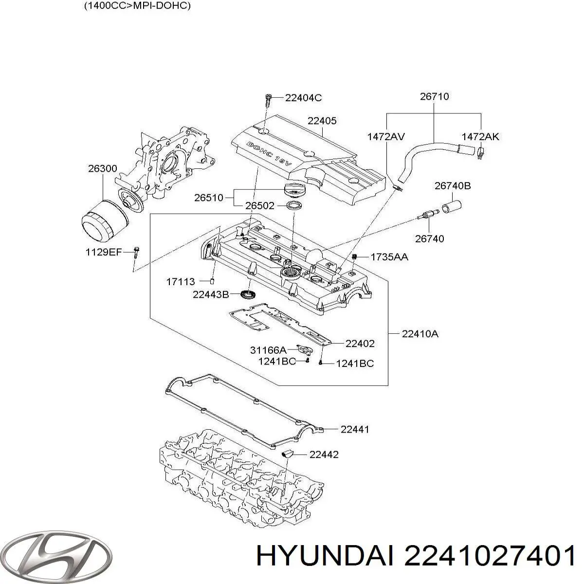 Compre 2241027401 Hyundai/Kia Tampa de válvulas