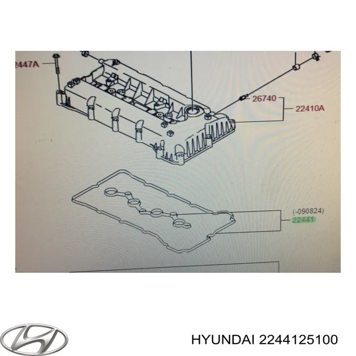 2244125100 Hyundai/Kia Vedante de tampa de válvulas de motor
