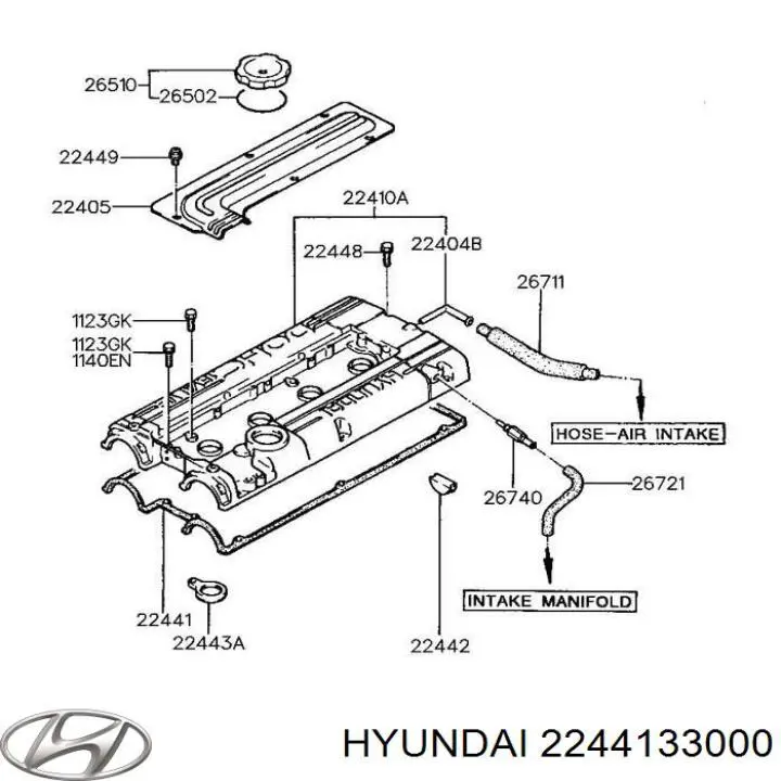 Compre 2244133000 Hyundai/Kia Vedante de tampa de válvulas de motor