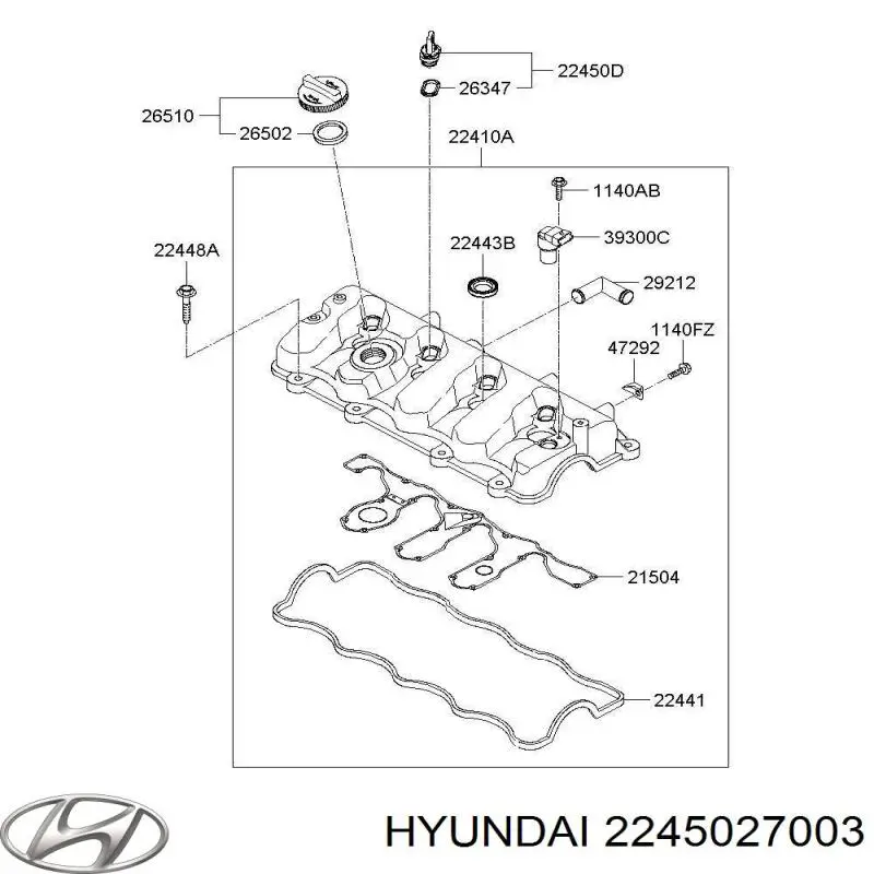 Compre 2245027003 Hyundai/Kia Tampão da tampa de válvulas