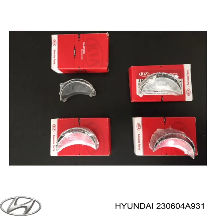 Compre 230604A931 Hyundai/Kia Folhas inseridas de cambota de biela, kit, 4ª reparação ( + 1,00)