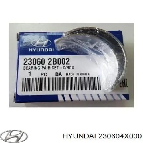 230604X000 Hyundai/Kia Folhas inseridas de cambota de biela, kit, 1ª reparação ( + 0,25)