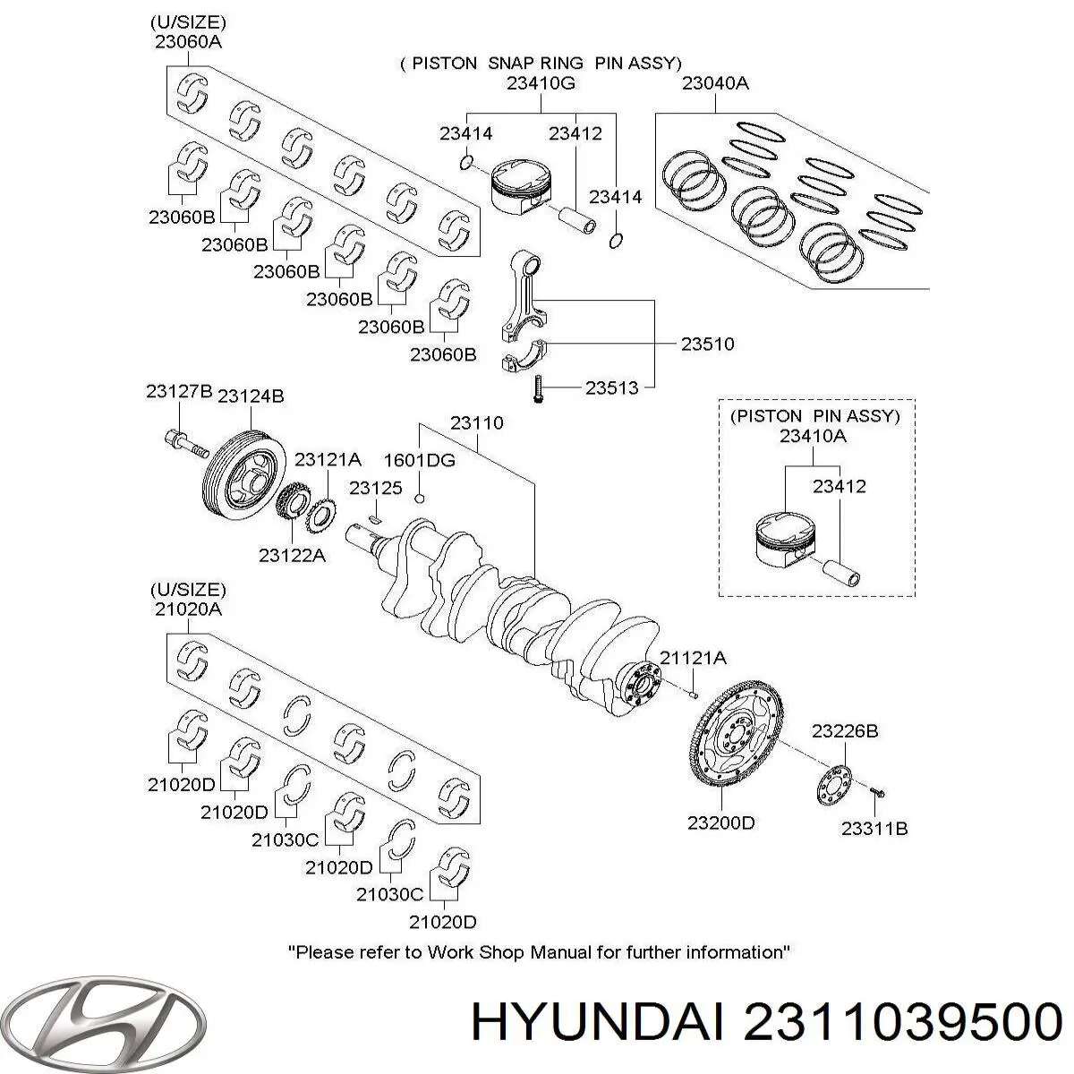 Cambota de motor Hyundai/Kia 2311039500 preço, a partir de 2073,84 USD