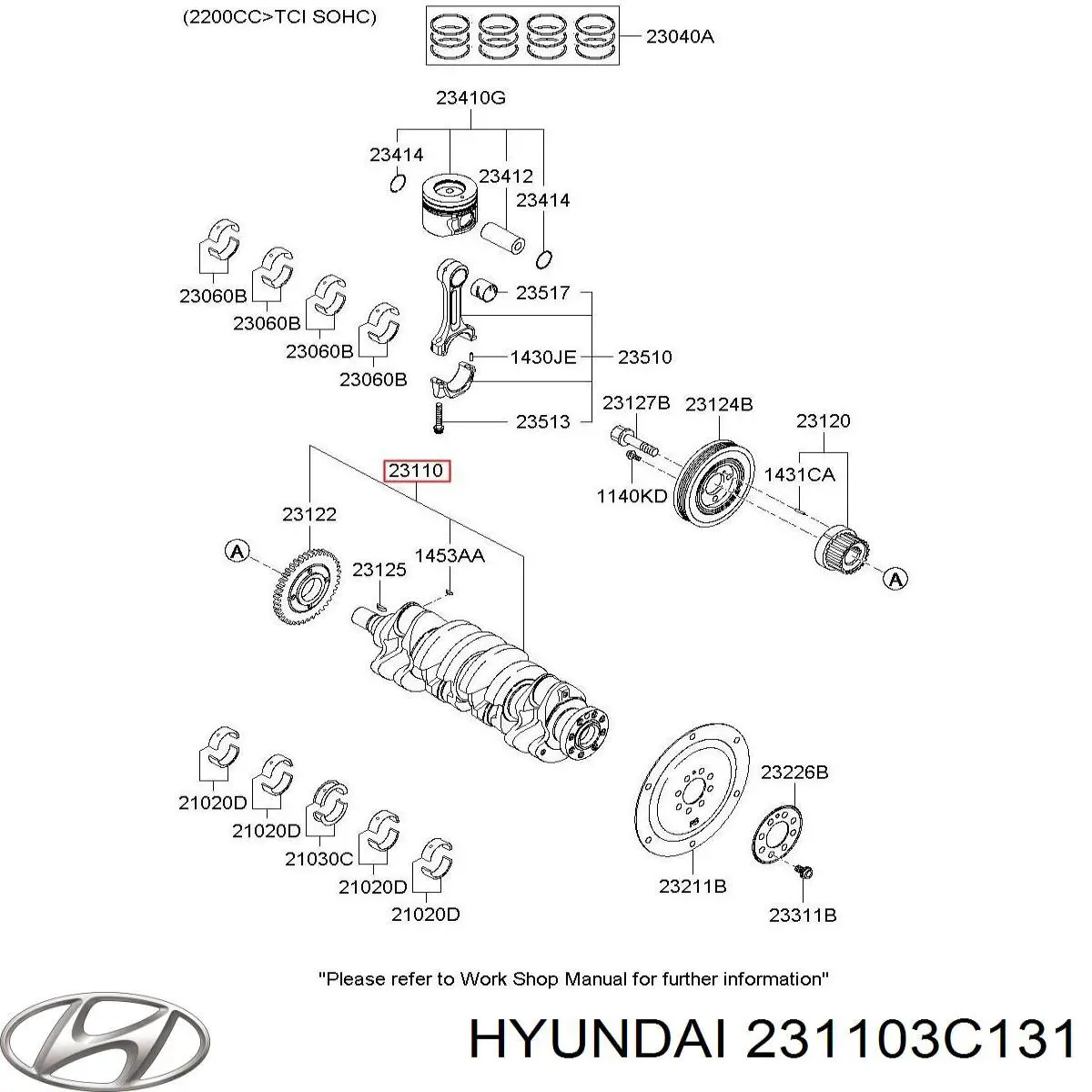 231103C131 Hyundai/Kia Cambota de motor